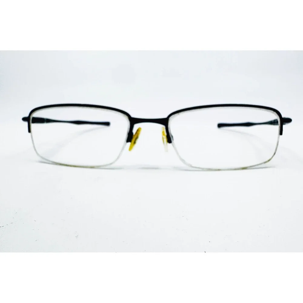 Oakley Eyeglasses Mens Black Semi Rimless Rectangular Frames 53-18-140